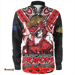 Amazing Aussie St. George Illawarra Dragons Ripped Legacy Of The Game The ANZAC Spirit Lives On Long Sleeve Shirt