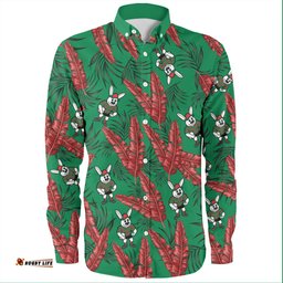 Amazing Aussie South Sydney Rabbitohs Tropical Patterns Bunnies Long Sleeve Shirt