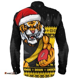 Amazing Aussie Richmond Merry Christmas Down Under Footy Power Style Long Sleeve Shirt