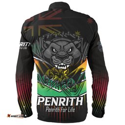 Amazing Aussie Penrith Panthers Penrith Panthers Mascot With Australia Flag Long Sleeve Shirt