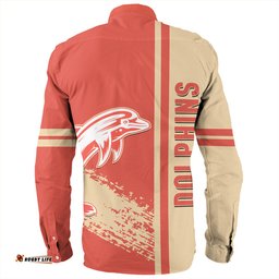 Amazing Aussie Redcliffe Dolphins Redcliffe Dolphins Mascot Quater Style Long Sleeve Shirt