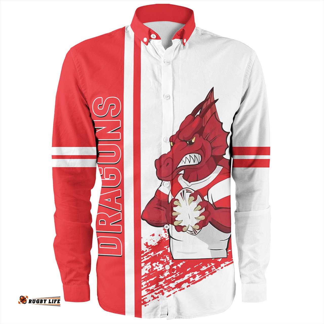Amazing Aussie St. George Illawarra Dragons St. George Illawarra Dragons Mascot Quater Style Long Sleeve Shirt