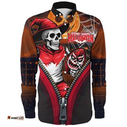 Amazing Aussie Sydney Swans Halloween Night Reaper Zipper Long Sleeve Shirt