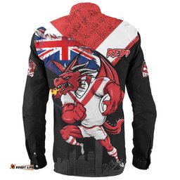 Amazing Aussie St. George Illawarra Dragons Custom For Die Hard Fan Australia Flag Scratch Style Long Sleeve Shirt