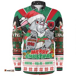 Amazing Aussie South Sydney Rabbitohs Custom South Sydney Rabbitohs Santa Aussie Big Things Long Sleeve Shirt