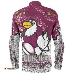Amazing Aussie Manly Warringah Sea Eagles Team With Dot And Star Patterns For Tough Fan Long Sleeve Shirt