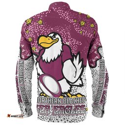 Amazing Aussie Manly Warringah Sea Eagles Team With Dot And Star Patterns For Tough Fan Long Sleeve Shirt