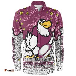 Amazing Aussie Manly Warringah Sea Eagles Team With Dot And Star Patterns For Tough Fan Long Sleeve Shirt