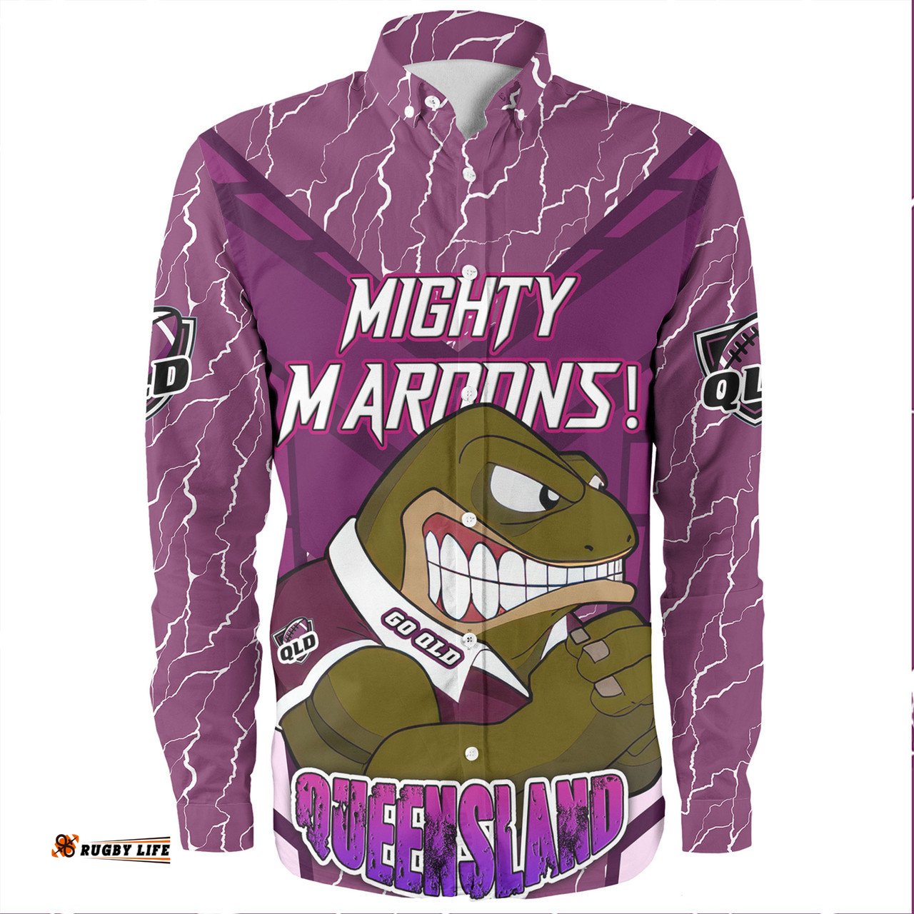 Amazing Aussie Cane Toads Sport Custom Mighty Maroons Long Sleeve Shirt