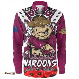Amazing Aussie Queensland Maroons Ripped Legacy Of The Game The ANZAC Spirit Lives On Long Sleeve Shirt