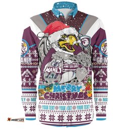 Amazing Aussie Manly Warringah Sea Eagles Christmas Custom Manly Santa Aussie Big Things Long Sleeve Shirt
