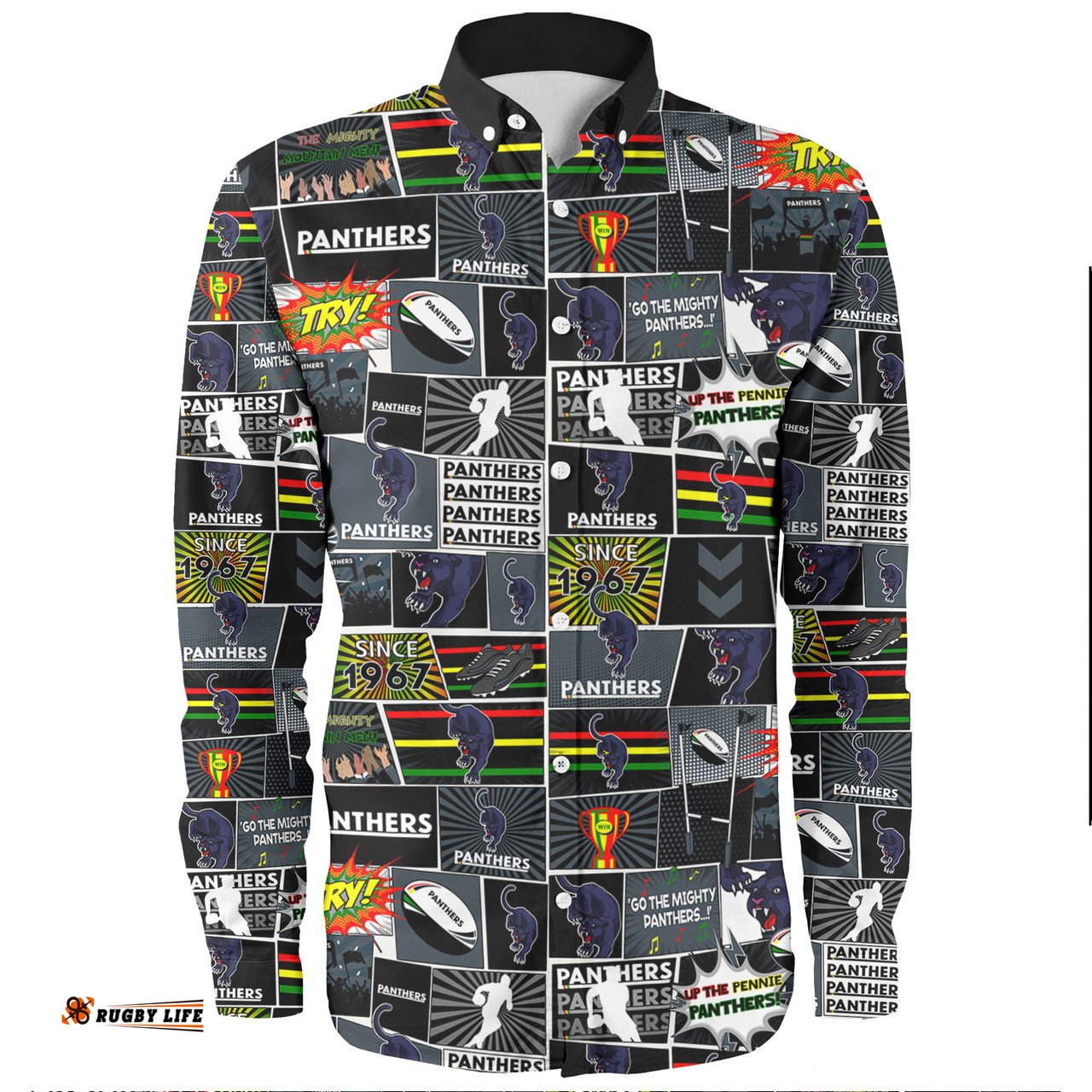 Amazing Aussie Penrith Panthers Team Of Us Die Hard Fan Supporters Comic Style Long Sleeve Shirt