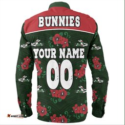 Amazing Aussie South Sydney Rabbitohs Bunnies With Maori Patterns Long Sleeve Shirt