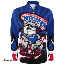 Amazing Aussie Western Bulldogs Premiership Series Flame Edition Long Sleeve Shirt