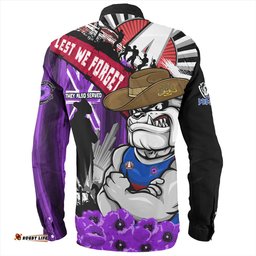 Amazing Aussie Western Bulldogs ANZAC Day Honor Purple Valor And Spirit Long Sleeve Shirt