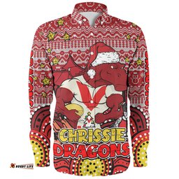 Amazing Aussie St. George Illawarra Dragons Christmas Custom Christmas Knit Patterns Vintage Jersey Ugly Long Sleeve Shirt