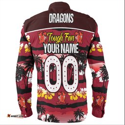 Amazing Aussie St. George Illawarra Dragons Eat Sleep Repeat With Tropical Patterns Long Sleeve Shirt