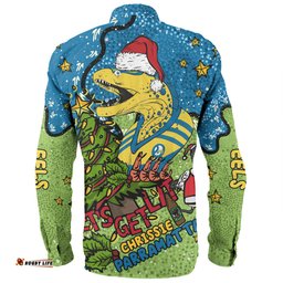 Amazing Aussie Parramatta Eels Christmas Custom Let's Get Lit Chrisse Pressie Long Sleeve Shirt