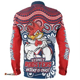 Amazing Aussie Sydney Roosters Aboriginal Inspired Tough Fan Rugby For Life Long Sleeve Shirt