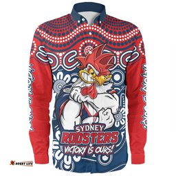 Amazing Aussie Sydney Roosters Aboriginal Inspired Tough Fan Rugby For Life Long Sleeve Shirt