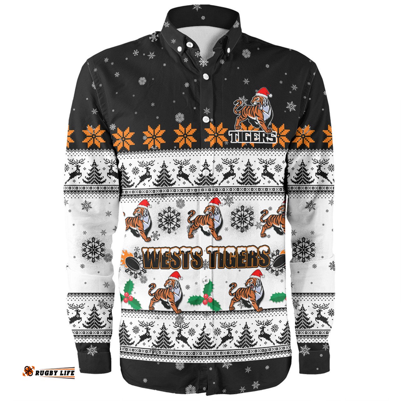 Amazing Aussie Wests Tigers Christmas Custom Special Ugly Christmas Long Sleeve Shirt