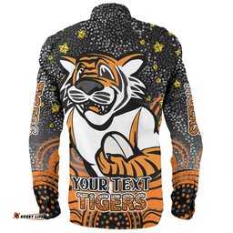 Amazing Aussie Wests Tigers Custom Custom With Aboriginal Inspired Style Of Dot Painting Patterns Long Sleeve Shirt