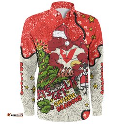 Amazing Aussie St. George Illawarra Dragons Christmas Custom Let's Get Lit Chrisse Pressie Long Sleeve Shirt