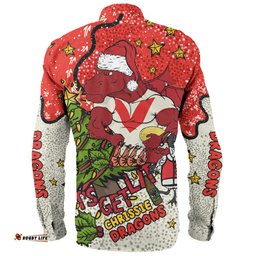 Amazing Aussie St. George Illawarra Dragons Christmas Custom Let's Get Lit Chrisse Pressie Long Sleeve Shirt