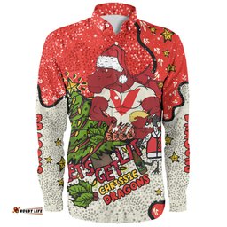 Amazing Aussie St. George Illawarra Dragons Christmas Custom Let's Get Lit Chrisse Pressie Long Sleeve Shirt