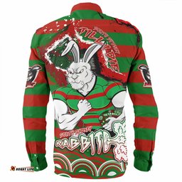 Amazing Aussie South Sydney Rabbitohs Custom Super Bunnies Aboriginal Inspired Long Sleeve Shirt