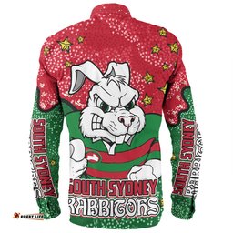 Amazing Aussie South Sydney Rabbitohs Team With Dot And Star Patterns For Tough Fan Long Sleeve Shirt