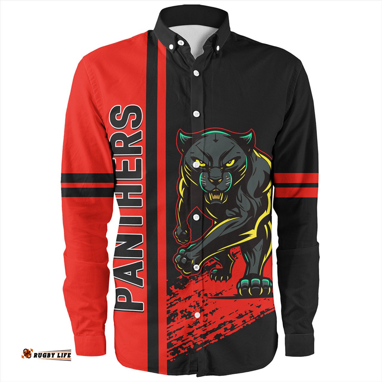 Amazing Aussie Penrith Panthers Penrith Panthers Mascot Quater Style Long Sleeve Shirt
