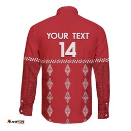 Custom Tonga Rugby 2024 Long Sleeve Button Shirt Go Champions Ikale Tahi Ngatu Pattern
