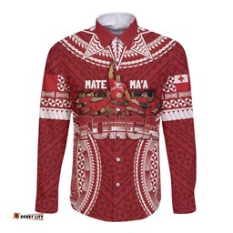 Personalized Mate Maa Tonga Rugby Long Sleeve Button Shirt Ofa Atu Tonga