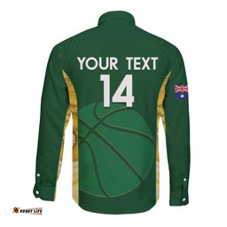 Custom Australia Basketball Long Sleeve Button Shirt Go Champions Aussie Opals National Color