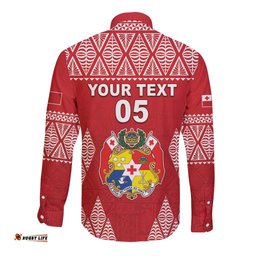 Custom Tonga Rugby Long Sleeve Button Shirt Tonga Mate Ma'a Take The Lead