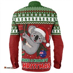 Australia Long Sleeve Button Shirt Have A Koalaty Christmas