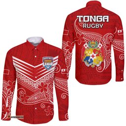 Tonga Mate Ma'a Rugby Kupesi Hawaii Long Sleeve Button Shirt