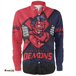 Melbourne Long Sleeve Button Shirt Breaking Through Fan Design