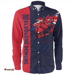 Melbourne Long Sleeve Button Shirt Burning Passion Of Power Scratch Style