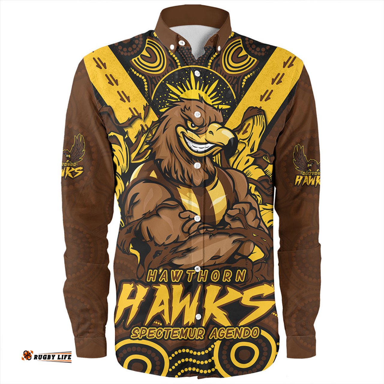 Hawthorn Long Sleeve Button Shirt Ripped Legacy Of The Game