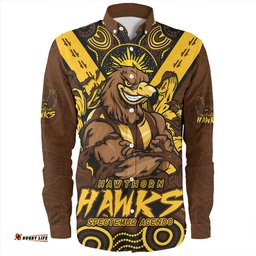 Hawthorn Long Sleeve Button Shirt Ripped Legacy Of The Game