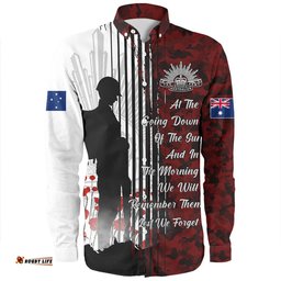 Australia Long Sleeve Button Shirt Spirit Of Remembrance Day Lest We Forget
