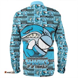Cronulla-Sutherland Sharks Long Sleeve Button Shirt Champion������������������������������������������������������s Pride Comic Style