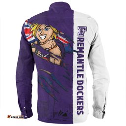 Fremantle Long Sleeve Button Shirt Burning Passion Of Power Scratch Style