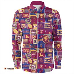 Brisbane Lions Long Sleeve Button Shirt Legacy Of The Pride Comic Style