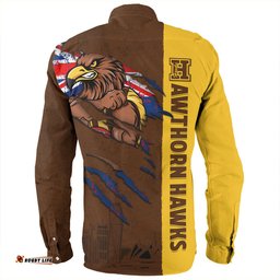 Hawthorn Long Sleeve Button Shirt Burning Passion Of Power Scratch Style