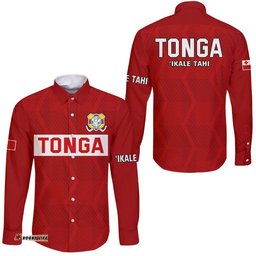 Tonga Rugby Sevens Hawaii Long Sleeve Button Shirt Sporty Style