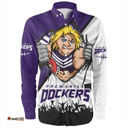Fremantle Long Sleeve Button Shirt Breaking Through Fan Design