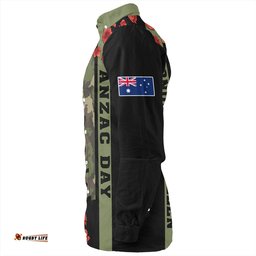Australia Long Sleeve Button Shirt Lest We Forget Military Camouflage Simple Style